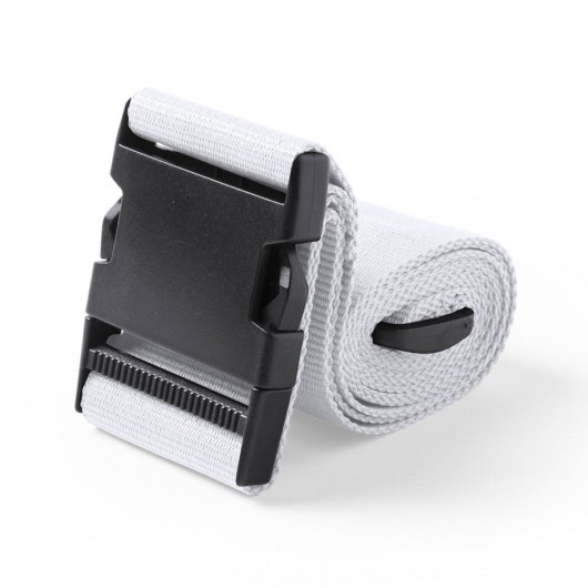 White Branded Luggage Straps